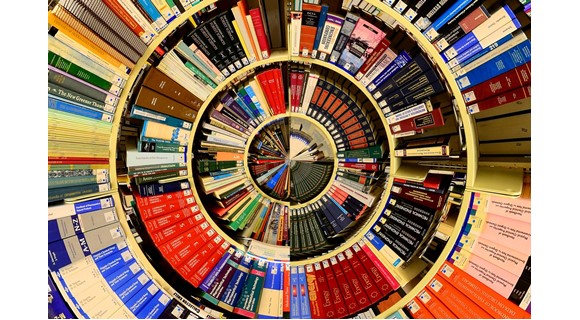 Spiral image with books