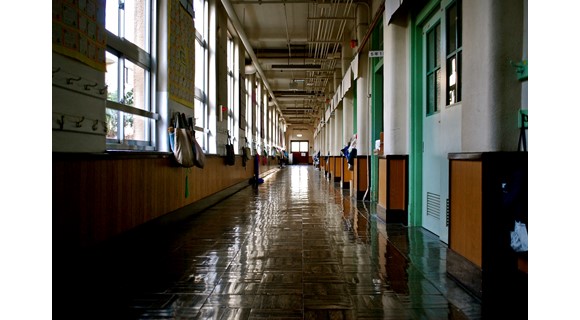 School hallway empty